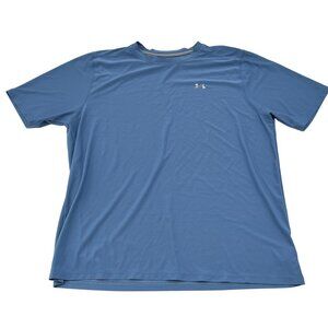 Under Armour Mens Blue HeatGear T-Shirt 2XL Regular Fit 95% Polyester 5% Elastan